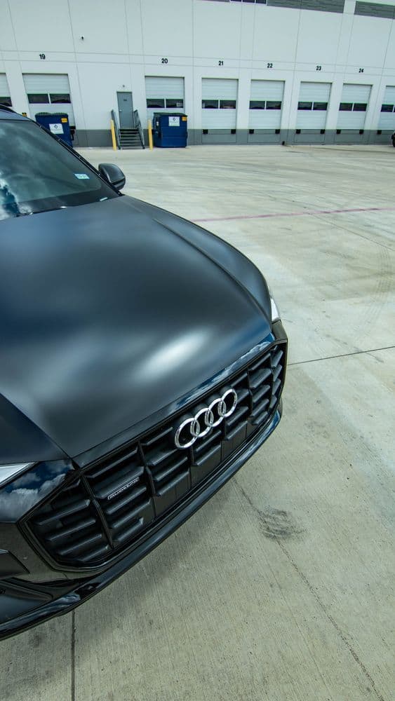 Audi Q8 satin black color change wrap