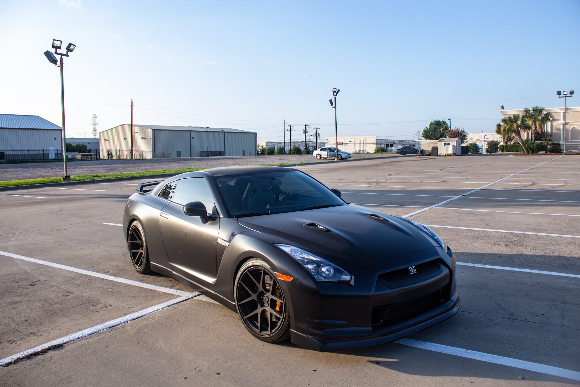 Satin black Nissan GTR wrap