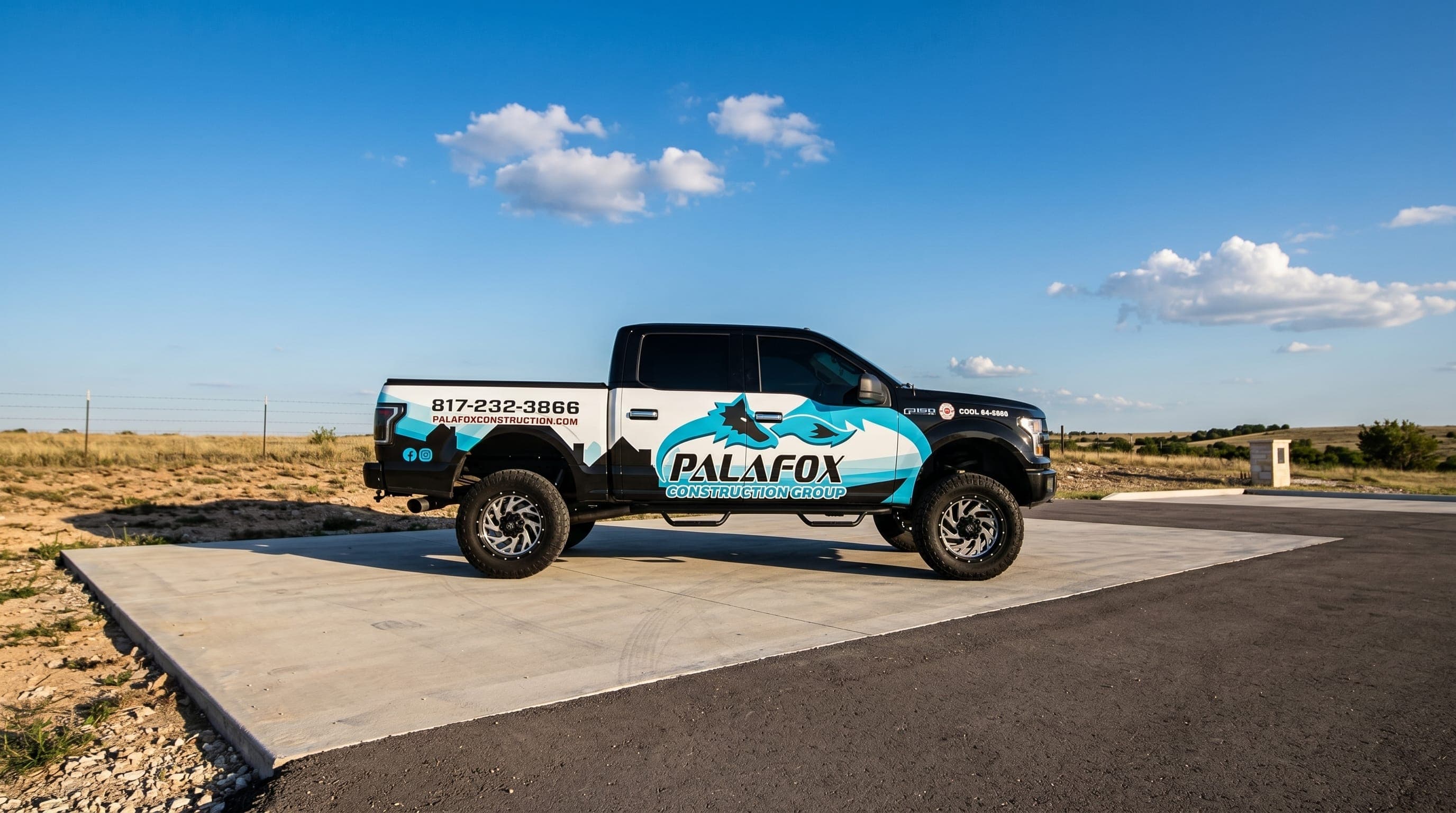 Palafox Construction wrapped truck