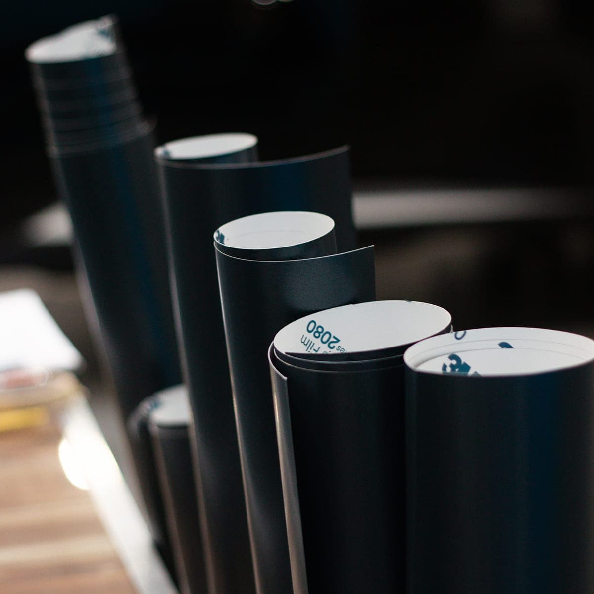 Vinyl wrap material rolls